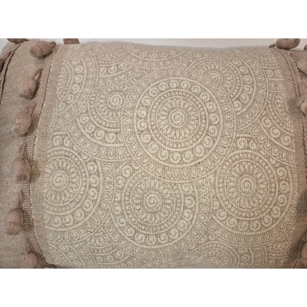Threshold Pastel Lumbar Toss Pillow Tassels 12 X 21 Tapestry Shabby‎ Chic Boho